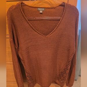 NWOT Cupcake Women's V-Neck Knit Sweater - Cinnamon, S